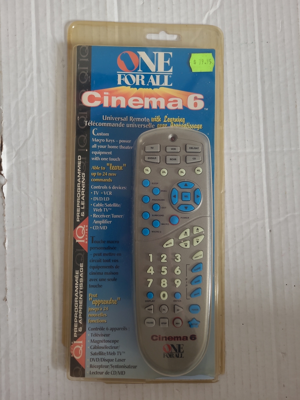Cinema 6 One For All Universal Remote With Learning Model URC 6800L 151-8928